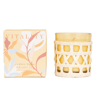 KINT&WOVE Collection Scented Candle Golden Tulips & Easter Lily Yellow Glass Jar 210G / 290G / 750G