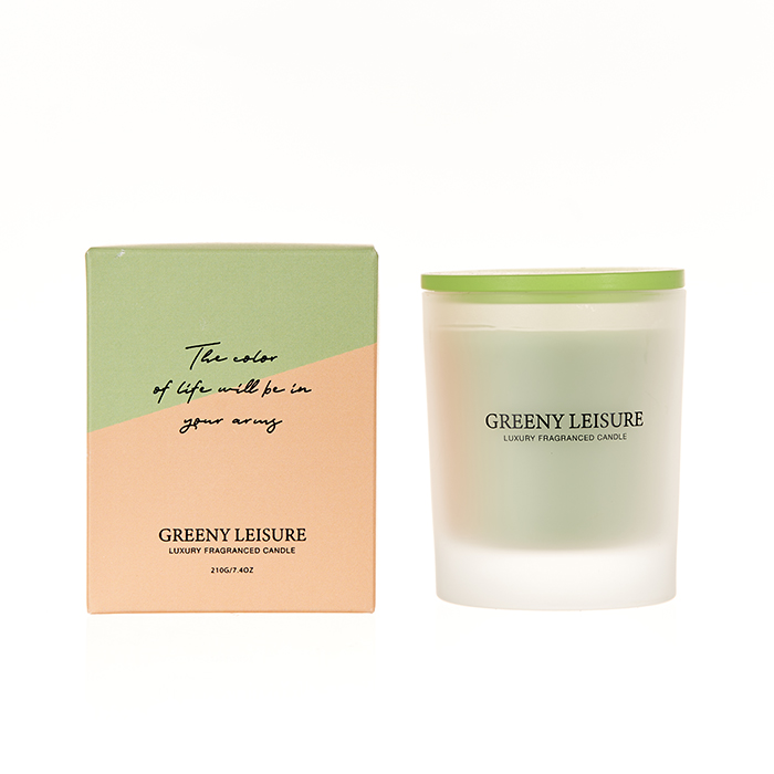 The Romance Collection Scented Candle Green Greeny Leisure Green Glass Jar 210g/250g 