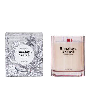 WOODWICK IS ON Collection Scented Candle Himalaya Azalea Pink Glass Jar 300g