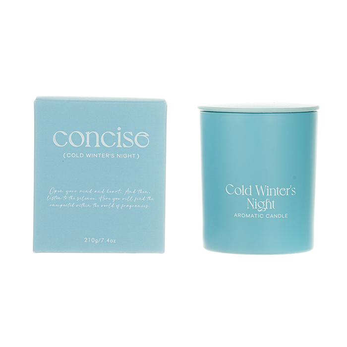 The Concise Collection Scented Candle Blue Cold Winter's Night Blue Glass Jar 210g/300g/310g 