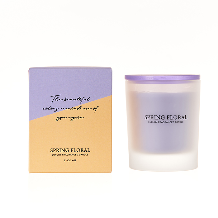 The Romance Collection Scented Candle Purple Spring Floral Purple Glass Jar 210g/250g 