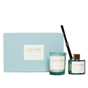 The Leather Collection 5% Rainforest Gardenia 15% Rainforest Gardenia 70g/50ml Blue Scented Candle And Blue Reed Diffuser