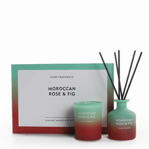 As Simple As Color Collection Moroccan Rose&Fig 60g Scented Candle and 50ml Reed Diffuser Set