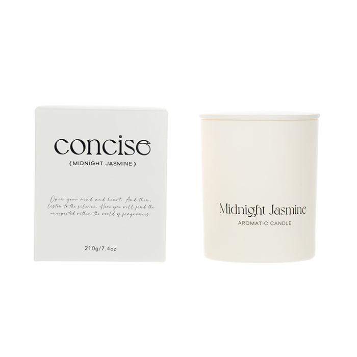 The Concise Collection Scented Candle White Midnight Jasmine White Glass Jar 210g/300g/310g 