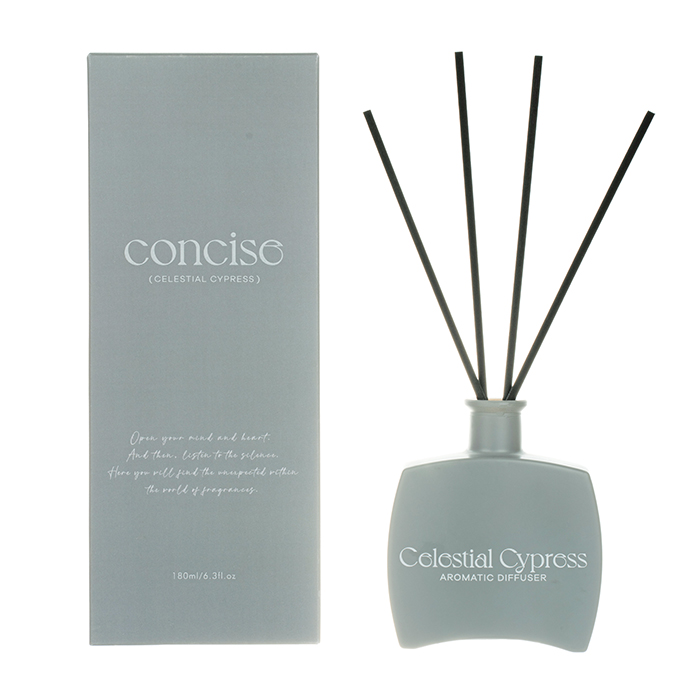The Concise Collection Reed Diffuser Grey Celestial Cypress Grey Glass Jar Diffuser 100ml/180ml