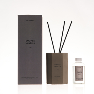 The Earthy Collection Reed Diffuser Black Smoked Vanilla Black Cement Jar Diffuser 150ml
