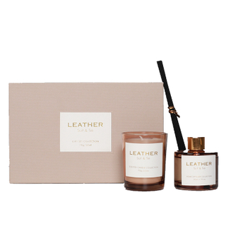 The Leather Collection 5% Suit Tie 15% Suit Tie 70g/50ml Pink Scented Candle And Pink Reed Diffuser
