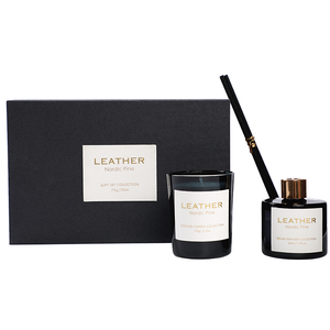 The Leather Collection 5% Nordic Pine 15% Nordic Pine 70g/50ml Black Scented Candle And Black Reed Diffuser