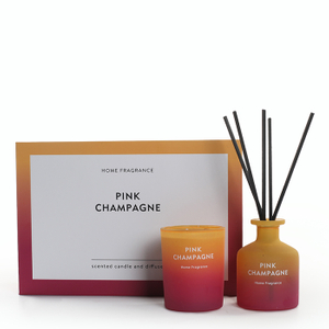 As Simple As Color Collection Pink Champagne 60g Scented Candle and 50ml Reed Diffuser Set