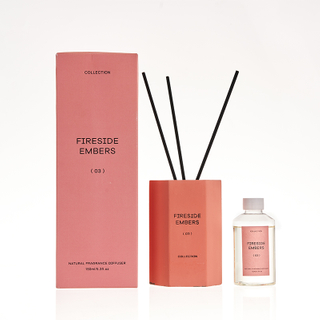 The Earthy Collection Reed Diffuser Red Fireside Embers Red Cement Jar Diffuser 150ml