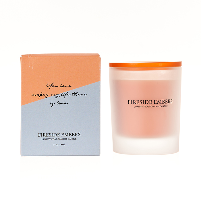 The Romance Collection Scented Candle Orange Fireside Embers Orange Glass Jar 210g/250g 