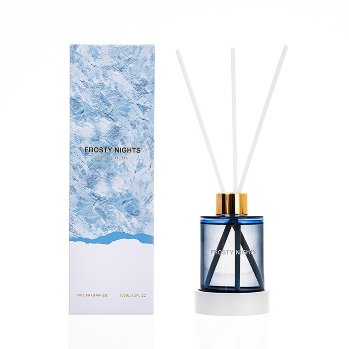 The Ultimate Collection Reed Diffuser Blue Frosty Nights Blue Glass Jar Diffuser 120/200ml